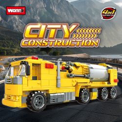 WOMA 11528 Concrete Mixer Truck Xếp hình lắp ráp ghép mô hình Xe kỹ thuật bốn trong một
