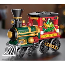 JAKI JK5160 Xếp hình lắp ráp ghép mô hình Chuyến tàu Giáng sinh đầy màu sắc: Đầu máy ma thuật thị trấn Giáng sinh