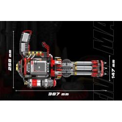 JAKI KK001 Xếp hình lắp ráp ghép mô hình Cỗ máy hoang dã: Máy xé áo giáp hạng nặng Gatling