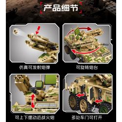 SEMBO 203272 Xếp hình lắp ráp ghép mô hình Xe tăng phòng không 625E 1:28