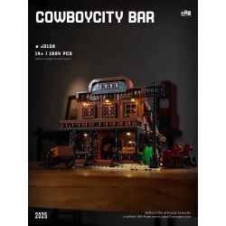 small angle JD108 Xếp hình lắp ráp ghép mô hình Thị trấn cao bồi: Quán bar