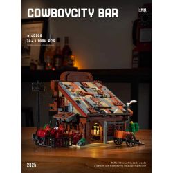 small angle JD108 Xếp hình lắp ráp ghép mô hình Thị trấn cao bồi: Quán bar