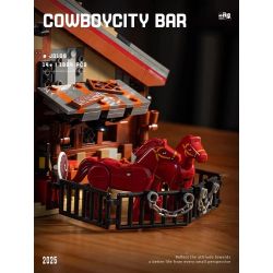 small angle JD108 Xếp hình lắp ráp ghép mô hình Thị trấn cao bồi: Quán bar