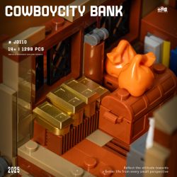 small angle JD110 Cowboy City Bank Xếp hình lắp ráp ghép mô hình Thị trấn cao bồi: Ngân hàng