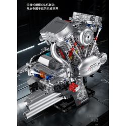 XINZHUAN XZ0014 Stormcore V2 Engine Xếp hình lắp ráp ghép mô hình Động cơ đầu dẹt của Harley