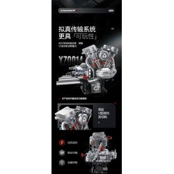 XINZHUAN XZ0014 Stormcore V2 Engine Xếp hình lắp ráp ghép mô hình Động cơ đầu dẹt của Harley