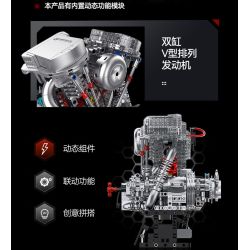 XINZHUAN XZ0014 Stormcore V2 Engine Xếp hình lắp ráp ghép mô hình Động cơ đầu dẹt của Harley
