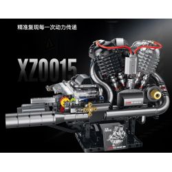 XINZHUAN XZ0015 Stormcore V2 Engine Xếp hình lắp ráp ghép mô hình Động cơ đầu chai của Harley