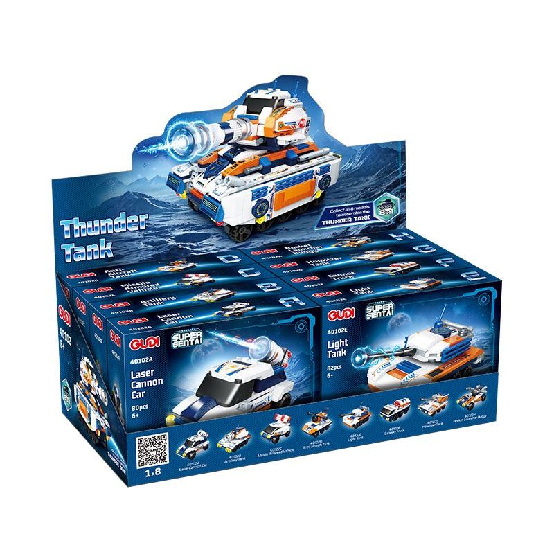 GUDI 40102 SIÊU ĐỘI THUNDER TANK 8 TỔ HỢP bộ đồ chơi xếp lắp ráp ghép mô hình Military Army Quân Sự Bộ Đội 634 khối