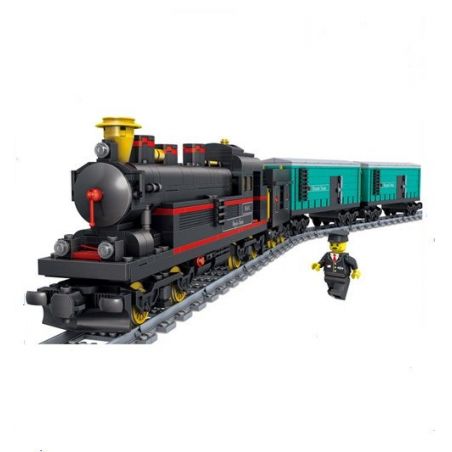 Kazi KY98103 98103 KY98226 98226 non  TÀU HỎA HƠI NƯỚC CHỞ HÀNG ĐỘNG CƠ PIN SẠC bộ đồ chơi xếp lắp ráp ghép mô hình Trains YUEJIN TRAIN 821 khối