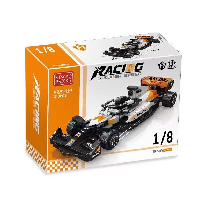 STACK 08001-A 08001-B 08001-C 08001-D XE ĐUA CÔNG THỨC F1 4 MẪU bộ đồ chơi xếp lắp ráp ghép mô hình Racers Đua Tốc Độ 1255 khối