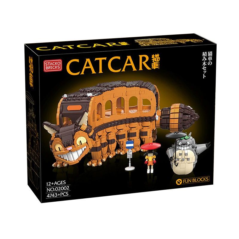 STACK 02002 XE BUÝT MÈO TOTORO bộ đồ chơi xếp lắp ráp ghép mô hình Movie & Game CATCAR Phim Và Trò Chơi 4743 khối