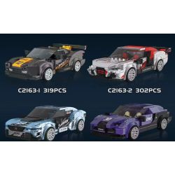 SOUZOSHA C2163-2 2163-2 XE SANG JISU ĐUA MÀU BẠC bộ đồ chơi xếp lắp ráp ghép mô hình Speed Champions Racing Cars Đua Xe Công Thức 302 khối