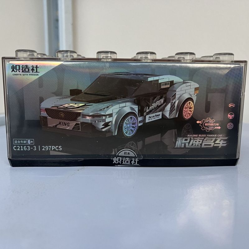 SOUZOSHA C2163-3 2163-3 XE NỔI TIẾNG CỦA JISU ĐUA MÀU XANH bộ đồ chơi xếp lắp ráp ghép mô hình Speed Champions Racing Cars Đua Xe Công Thức 297 khối