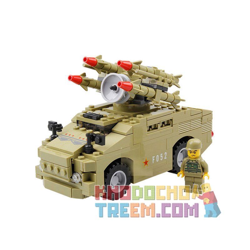 Kazi KY98401 98401 non  XE PHÓNG TÊN LỬA PHÒNG KHÔNG bộ đồ chơi xếp lắp ráp ghép mô hình Military Army Quân Sự Bộ Đội 266 khối