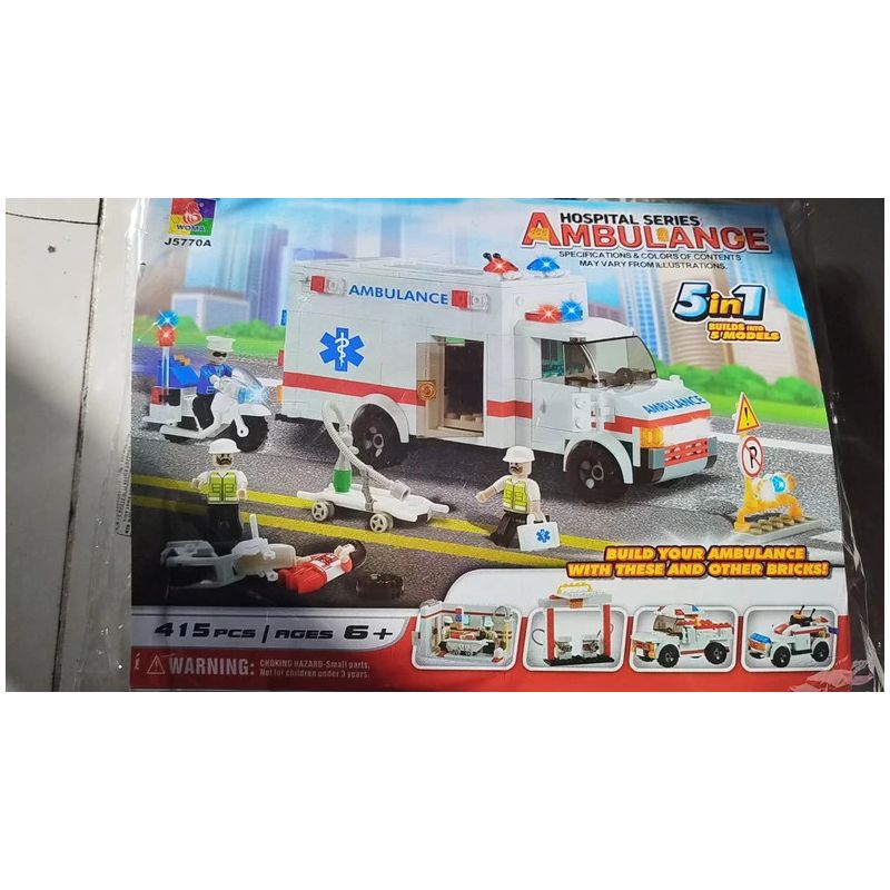 WOMA J5770A 5770A XE CỨU HỘ THÀNH PHỐ bộ đồ chơi xếp lắp ráp ghép mô hình City HOSPITAL AMBULANGE 415 khối