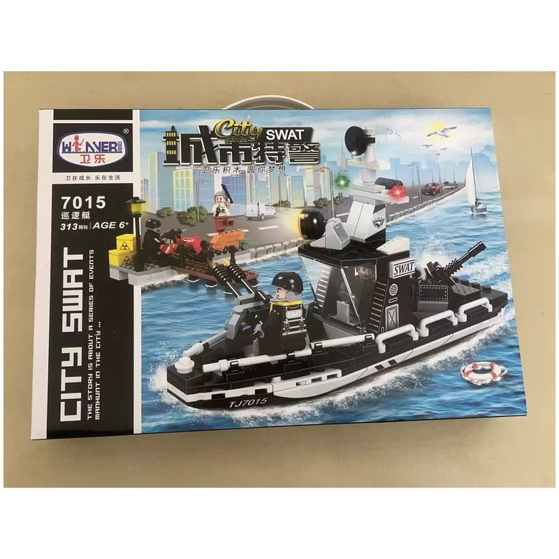 Winner 7015 SWAT THÀNH PHỐ THUYỀN TUẦN TRA bộ đồ chơi xếp lắp ráp ghép mô hình City 313 khối