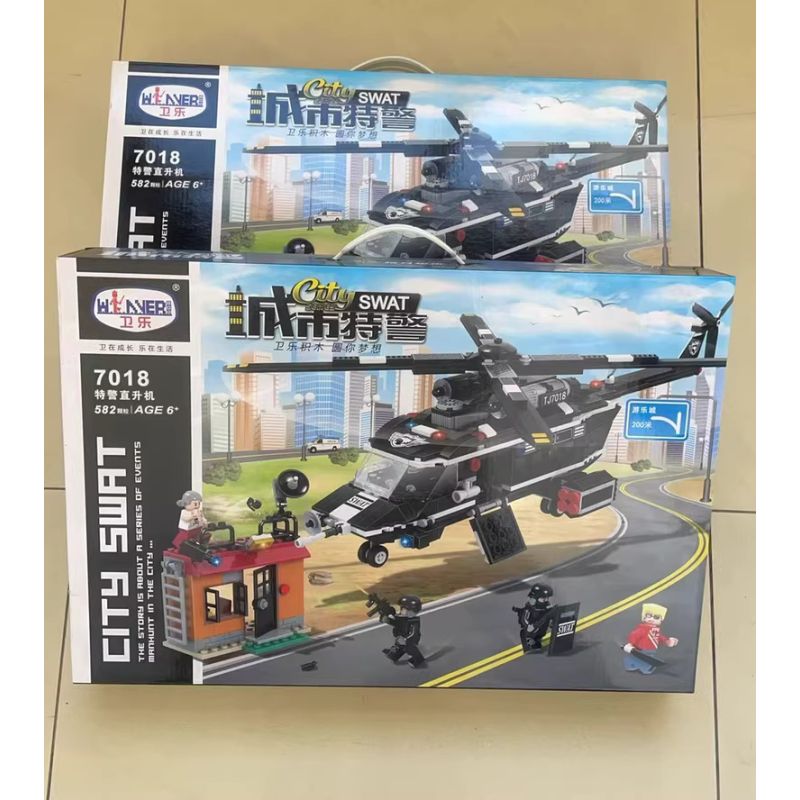 Winner 7018 SWAT THÀNH PHỐ TRỰC THĂNG bộ đồ chơi xếp lắp ráp ghép mô hình City 582 khối