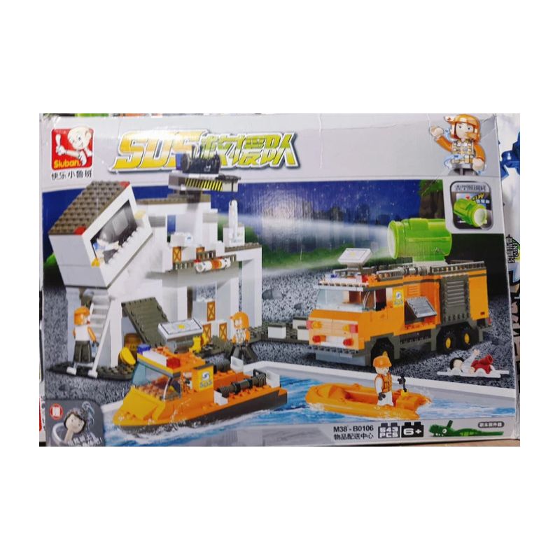 SLUBAN M38-B0106 B0106 0106 M38B0106 38-B0106 ĐỘI CỨU HỘ SOS TRUNG TÂM PHÂN PHỐI VẬT PHẨM bộ đồ chơi xếp lắp ráp ghép mô hình City Thành Phố 543 khối