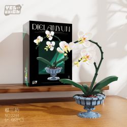 WEILE CHUANGXIANG 2244 VẦN ĐIỆU HOA LAN BƯỚM bộ đồ chơi xếp lắp ráp ghép mô hình Creator BUTTERFLY ORCHID RHYTHM Sáng Tạo 682 khối