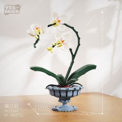 WEILE CHUANGXIANG 2244 VẦN ĐIỆU HOA LAN BƯỚM bộ đồ chơi xếp lắp ráp ghép mô hình Creator BUTTERFLY ORCHID RHYTHM Sáng Tạo 682 khối