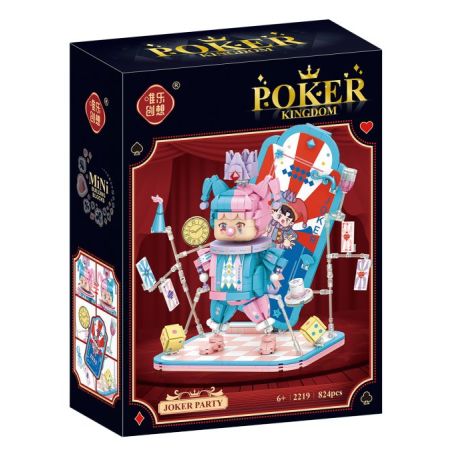WEILE CHUANGXIANG 2219 VUA BÀI POKER bộ đồ chơi xếp lắp ráp ghép mô hình 824 khối