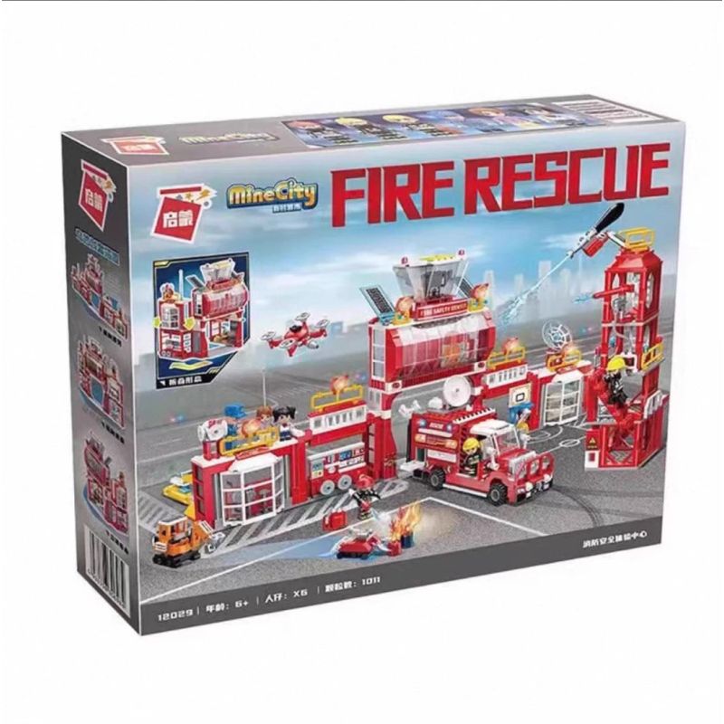 QMAN ENLIGHTEN KEEPPLEY 12029 TRUNG TÂM TRẢI NGHIỆM AN TOÀN PHÒNG CHÁY CHỮA bộ đồ chơi xếp lắp ráp ghép mô hình Creator Sáng Tạo