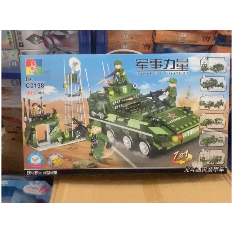 WOMA C0198 0198 LỰC LƯỢNG QUÂN SỰ XE BỌC THÉP LIÊN LẠC BEIDOU bộ đồ chơi xếp lắp ráp ghép mô hình Creator Sáng Tạo