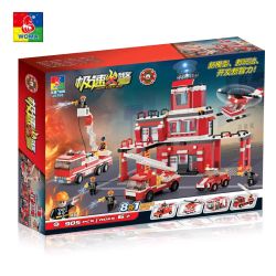 WOMA J5766 5766 TRẠM CỨU HỎA bộ đồ chơi xếp lắp ráp ghép mô hình Creator Sáng Tạo 905 khối