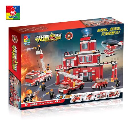 WOMA J5766 5766 TRẠM CỨU HỎA bộ đồ chơi xếp lắp ráp ghép mô hình Creator Sáng Tạo 905 khối