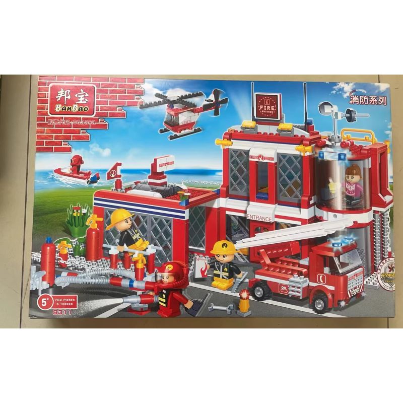 BANGBAO 8311 TRẠM CỨU HỎA bộ đồ chơi xếp lắp ráp ghép mô hình Creator Sáng Tạo 702 khối