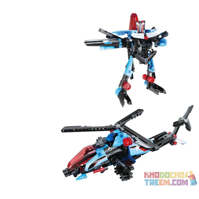 DOUBLEE CADA C52007 52007 non  TRỰC THĂNG BIẾN HÌNH bộ đồ chơi xếp lắp ráp ghép mô hình  HELICOPTER GUNSHIP Kỹ Thuật Công Nghệ Cao Mô Hình Phương Tiện 275 khối