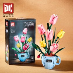 DK 3034 TÁCH CÀ PHÊ HOA TULIP bộ đồ chơi xếp lắp ráp ghép mô hình Creator Sáng Tạo 551 khối