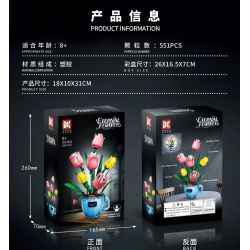 DK 3034 TÁCH CÀ PHÊ HOA TULIP bộ đồ chơi xếp lắp ráp ghép mô hình Creator Sáng Tạo 551 khối