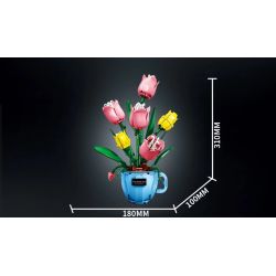 DK 3034 TÁCH CÀ PHÊ HOA TULIP bộ đồ chơi xếp lắp ráp ghép mô hình Creator Sáng Tạo 551 khối