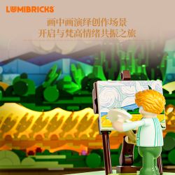 LUMIBRICKS FUNWHOLE 21001 BỨC TRANH ÁNH SÁNG VÀ BÓNG TỐI CÂY BÁCH TRÊN CÁNH ĐỒNG LÚA MÌ bộ đồ chơi xếp lắp ráp ghép mô hình Art 2632 khối