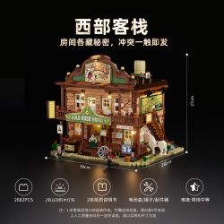 LUMIBRICKS FUNWHOLE 14014 MIỀN TÂY XƯA NHÀ TRỌ PHƯƠNG bộ đồ chơi xếp lắp ráp ghép mô hình Western OLD WEST INN Trung Cổ 2682 khối