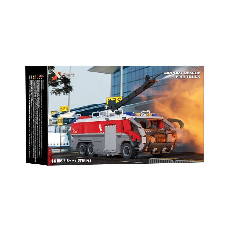 XBERT 66106 XE CỨU HỎA SÂN BAY bộ đồ chơi xếp lắp ráp ghép mô hình Creator AIRPORT RESCUE Sáng Tạo 2776 khối