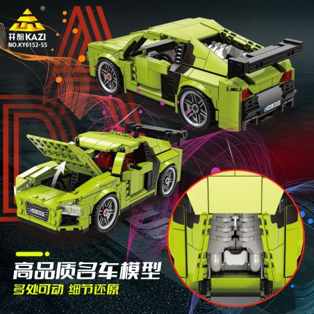 Kazi KY6152 6152 DỰ ÁN XE HƠI HẠNG SANG THỂ THAO AD-B8 bộ đồ chơi xếp lắp ráp ghép mô hình Speed Champions Racing Cars Đua Xe Công Thức 544 khối