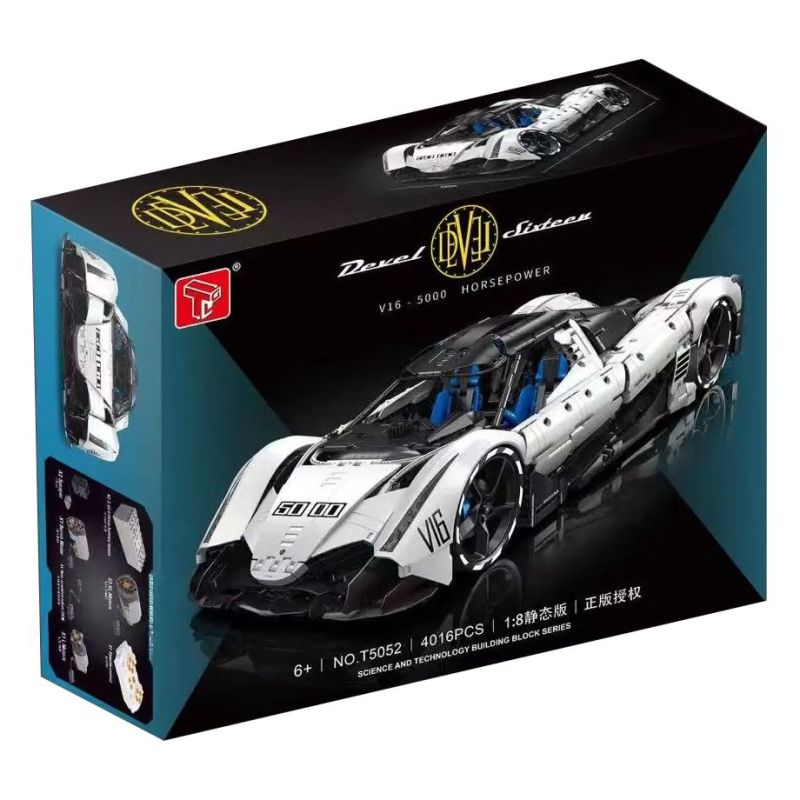TAGORE T5052 5052 DEVILLE XVI (QUỶ 16) V16 tỷ lệ 1:8 bộ đồ chơi xếp lắp ráp ghép mô hình Technic DEVEL SIXTEEN Kỹ Thuật Công Nghệ Cao Mô Hình Phương Tiện 4016 khối