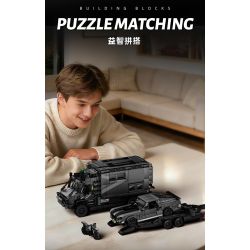 12GO 95003 GÓI XE KÉO SIÊU UNIMOG RV+ bộ đồ chơi xếp lắp ráp ghép mô hình Creator Sáng Tạo 2135 khối