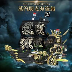 KAIYU KEEYEE WORLD K96226 96226 TÀU CƯỚP BIỂN STEAMPUNK bộ đồ chơi xếp lắp ráp ghép mô hình Pirates Of The Caribbean STEAMPUNK PIRATE SHIP Cướp Biển Vùng Caribe 2720 khối