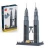 WANGE DR.LUCK 8011 5213 non  THÁP ĐÔI PETRONAS bộ đồ chơi xếp lắp ráp ghép mô hình Mini Modular PETRONAS TWIN TOWER Đường Phố Thu Nhỏ 1160 khối
