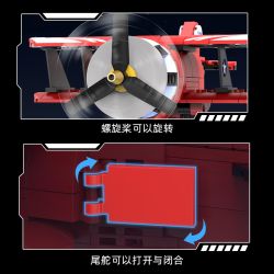 KAIYU KEEYEE WORLD K96233 96233 MÁY BAY XOAY TRỌNG LỰC GIẢM ÁP bộ đồ chơi xếp lắp ráp ghép mô hình Creator SWING AIRCRAFT Sáng Tạo 460 khối