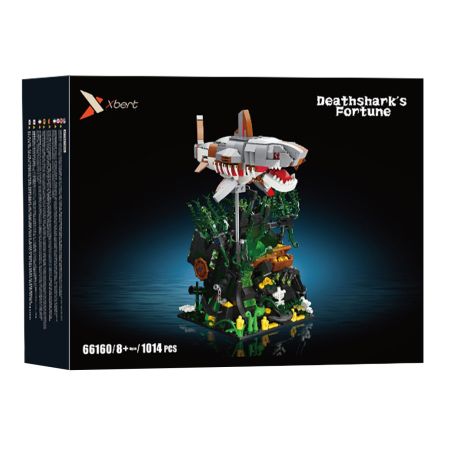 XBERT 66160 VẬN MAY CÁ MẬP bộ đồ chơi xếp lắp ráp ghép mô hình Arts & Crafts DEATH SHARK'S FORTUNE 1014 khối