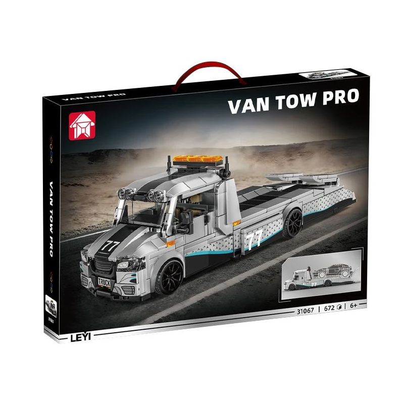 LE YI 31067 TRAILER CHUYÊN NGHIỆP TIÊU CHUẨN bộ đồ chơi xếp lắp ráp ghép mô hình Creator VAN TOW PRO Sáng Tạo 672 khối