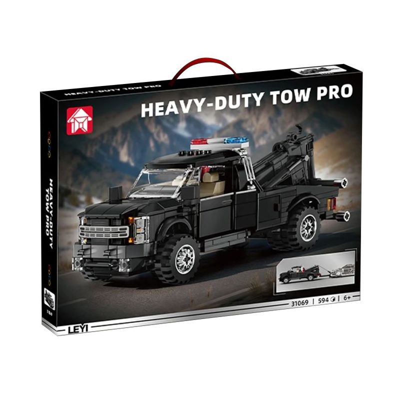 LE YI 31069 XE KÉO HẠNG NẶNG bộ đồ chơi xếp lắp ráp ghép mô hình Creator HEAVY-DUTY TOW PRO Sáng Tạo 594 khối