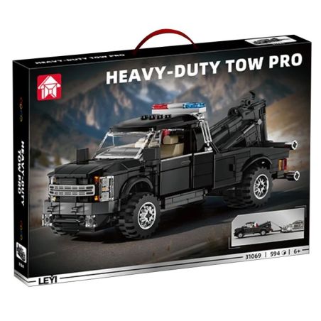 LE YI 31069 XE KÉO HẠNG NẶNG bộ đồ chơi xếp lắp ráp ghép mô hình Creator HEAVY-DUTY TOW PRO Sáng Tạo 594 khối