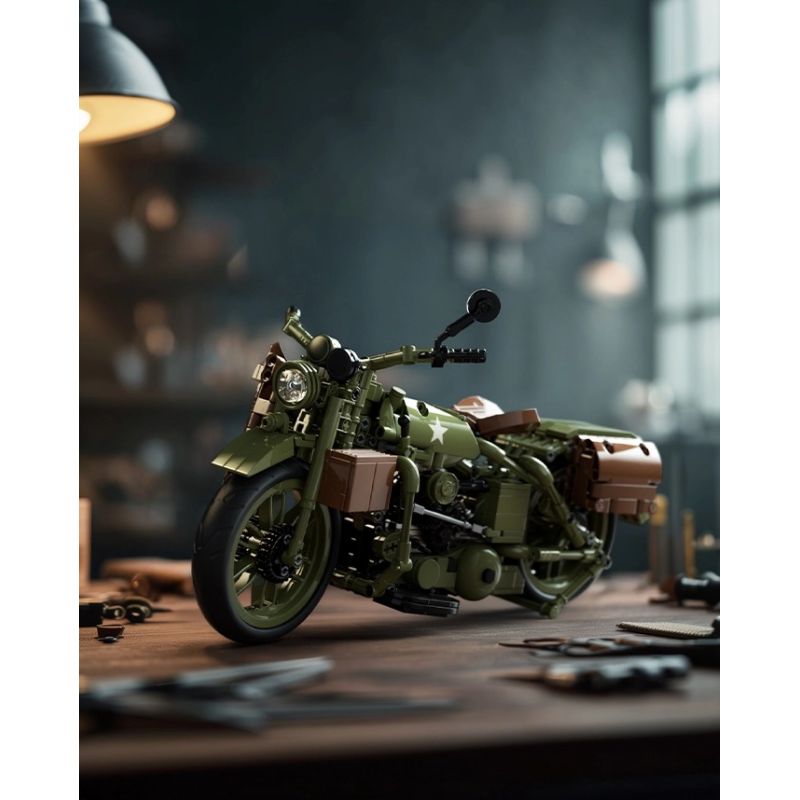 NIFELIZ NF10333 10333 MÔ TÔ HARLEY DAVIDSON WLA bộ đồ chơi xếp lắp ráp ghép mô hình Technic HARLEY-DAVIDSON WLA MOTORCYCLE Kỹ Thuật Công Nghệ Cao Mô Hình Phương Tiện 833 khối