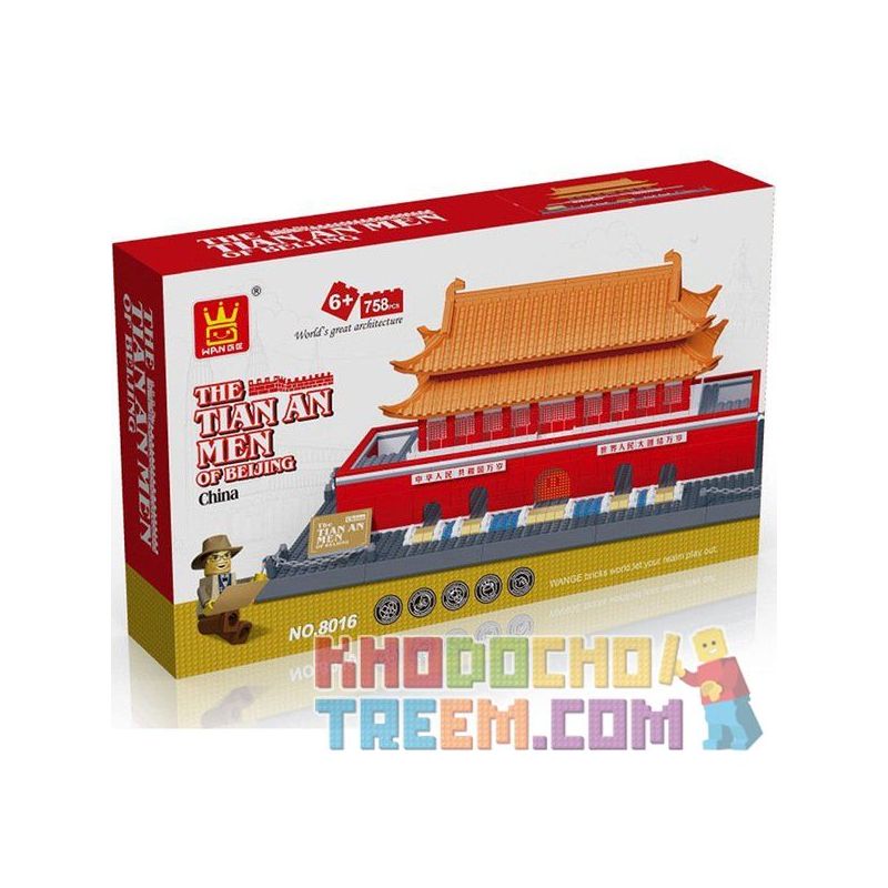 PINXING PX.443 .443 WANGE DR.LUCK 8016 5218 non  QUẢNG TRƯỜNG THIÊN AN MÔN bộ đồ chơi xếp lắp ráp ghép mô hình Mini Modular THE YIAN'ANMEN OF BEIJING Đường Phố Thu Nhỏ 758 khối